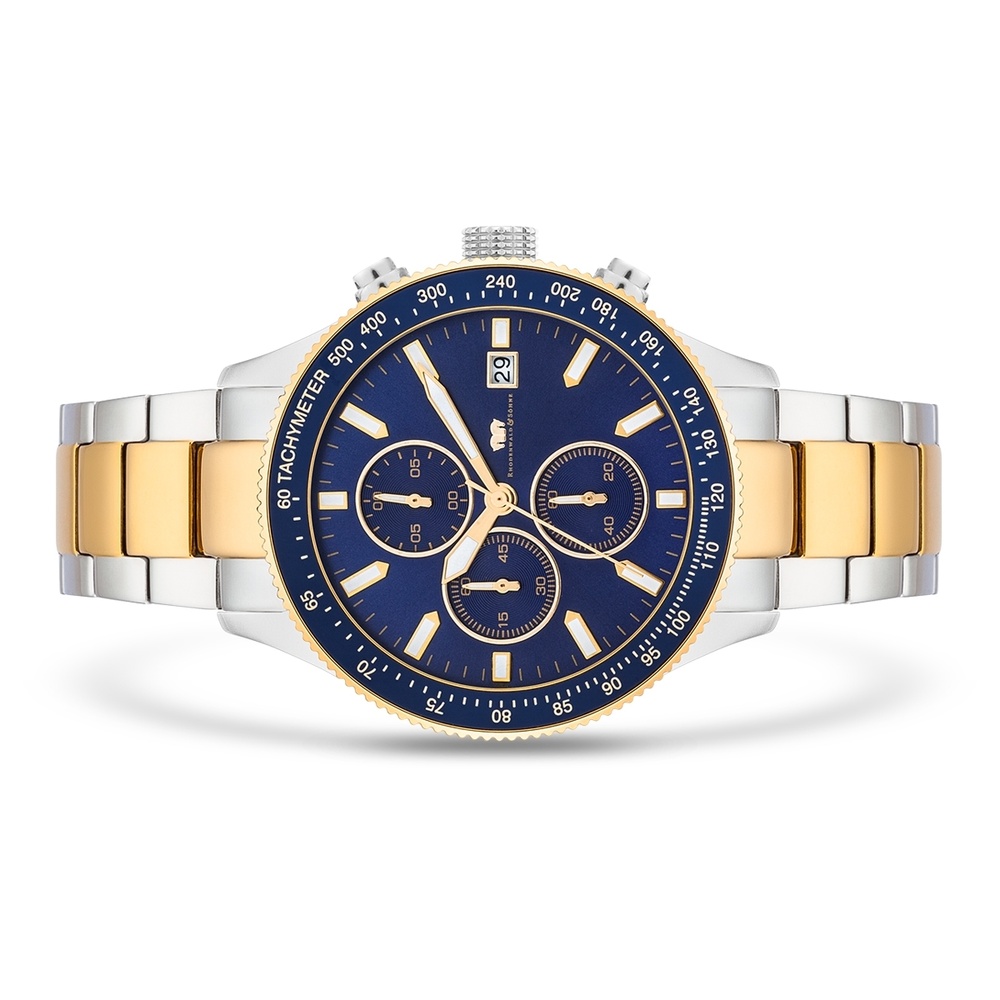 Rhodenwald & Söhne Chronographe Karthago II en Argent Acier inoxydable en Argent/or jaune Montre