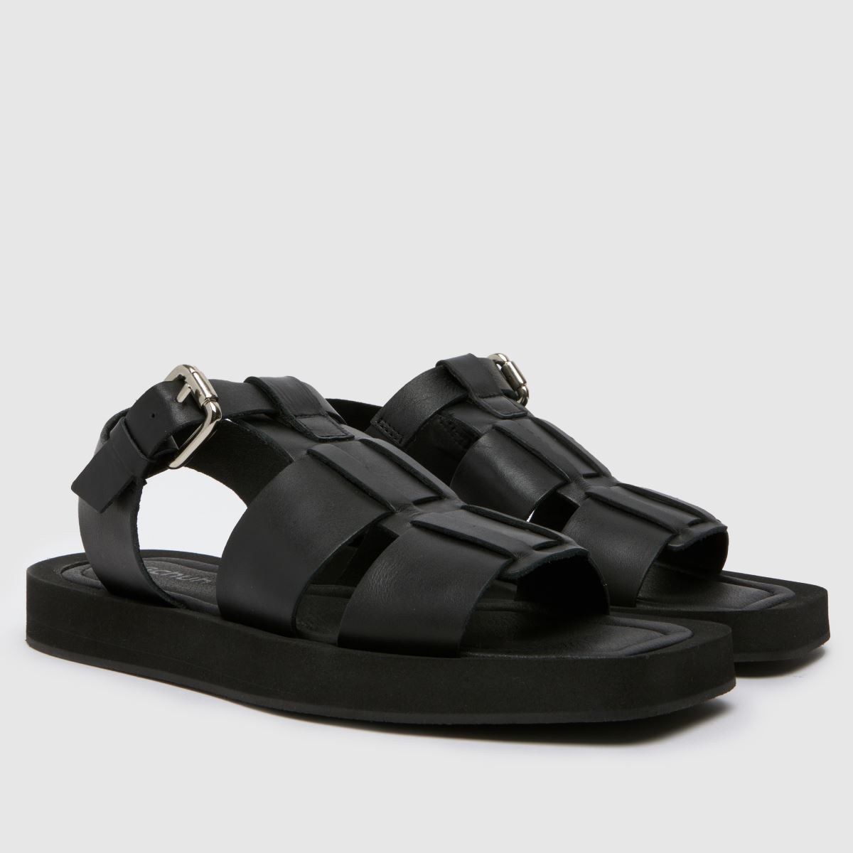 Usnjeni ribiški sandali Schuh Thea v črni barvi