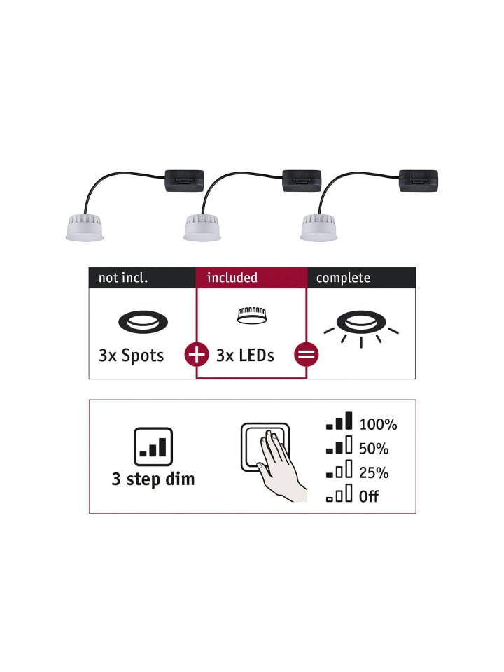 paulmann LED Modul Einbauleuchte Choose 3er-Set G günstig kaufen onesize