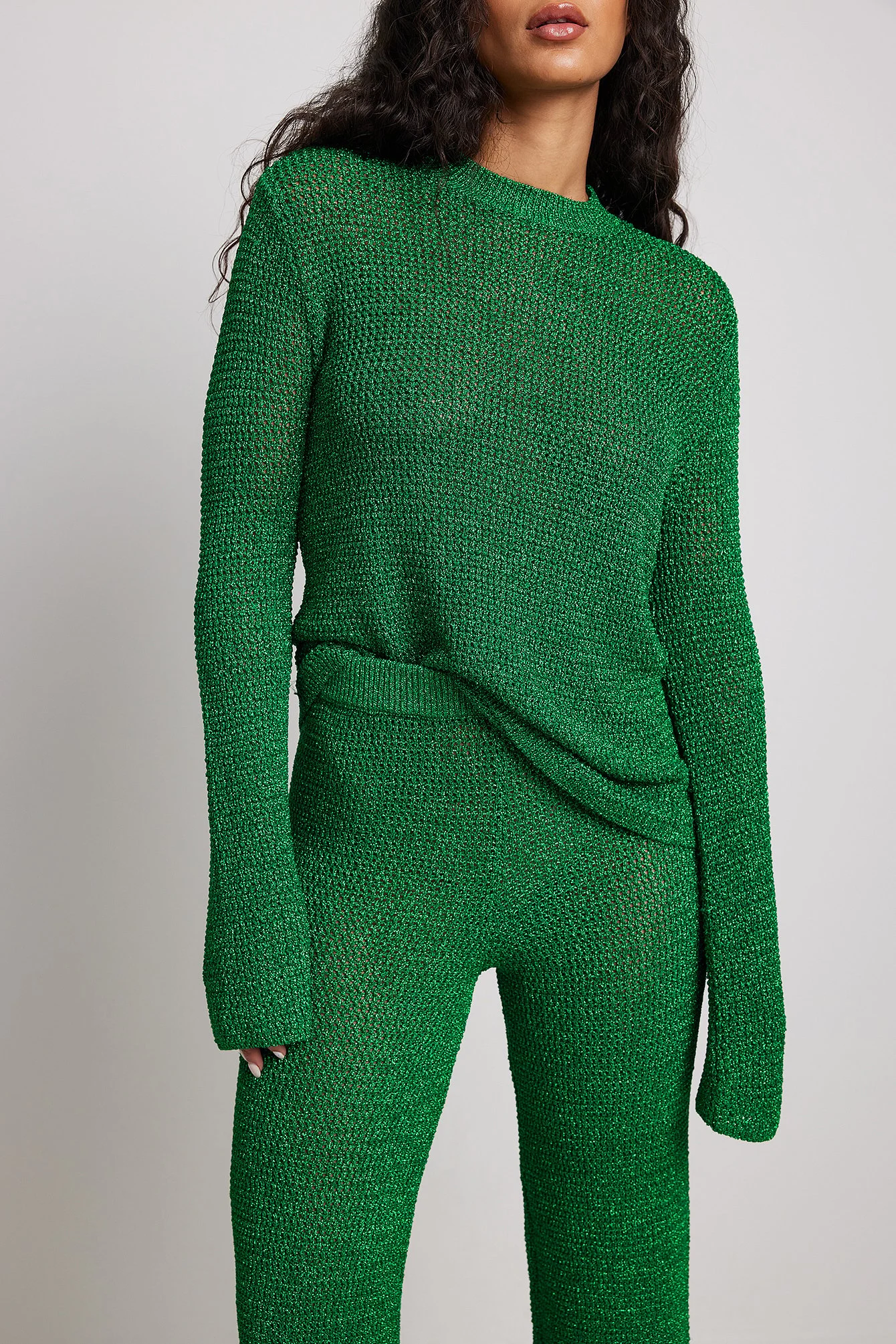 Lurex strickpullover