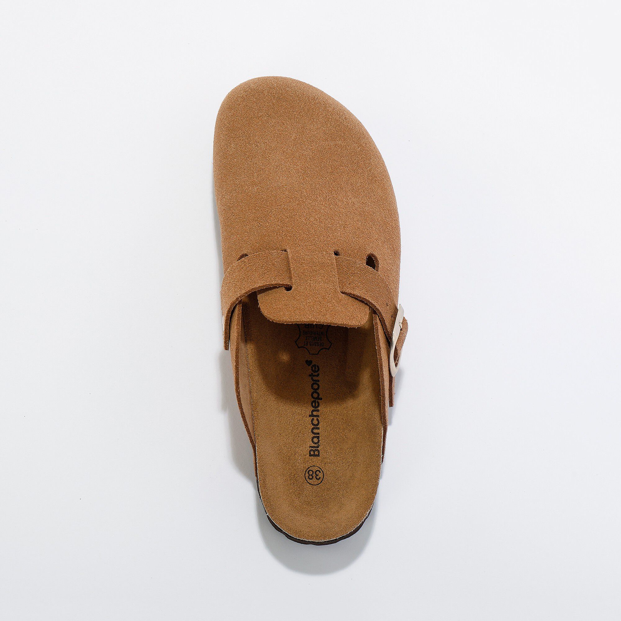 Sabots croûte de cuir avec boucle réglable