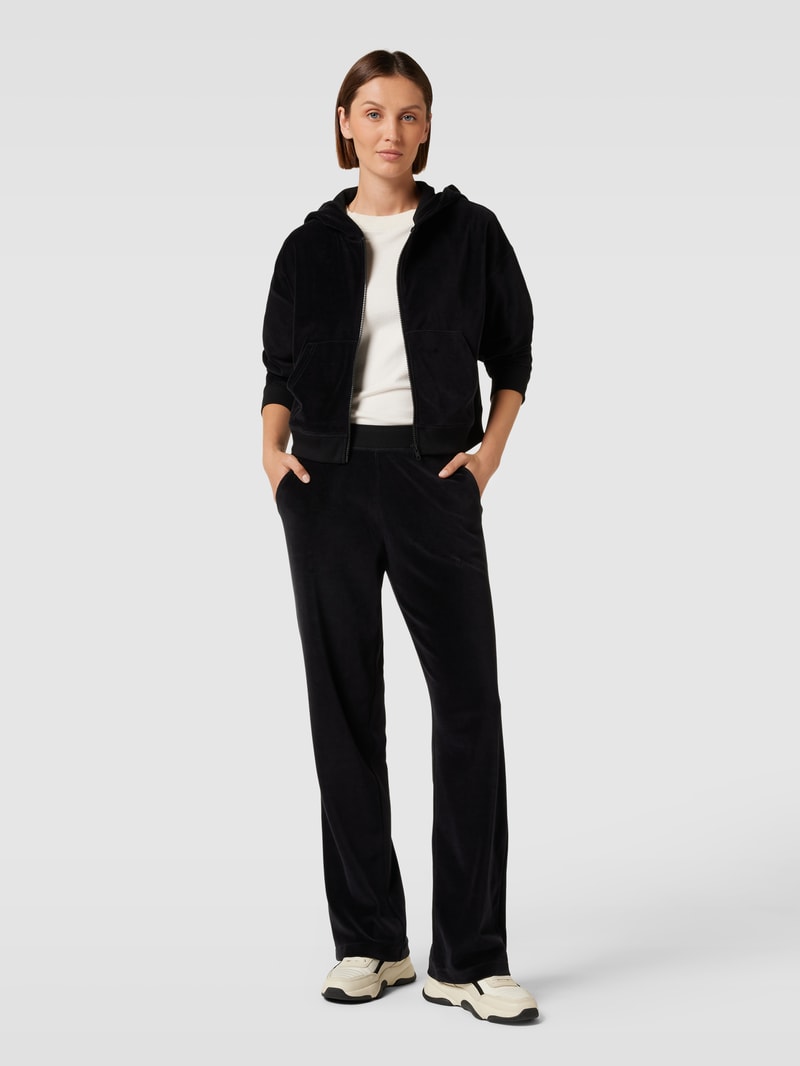 Flared Cut Hose mit elastischem Bund in schwarz