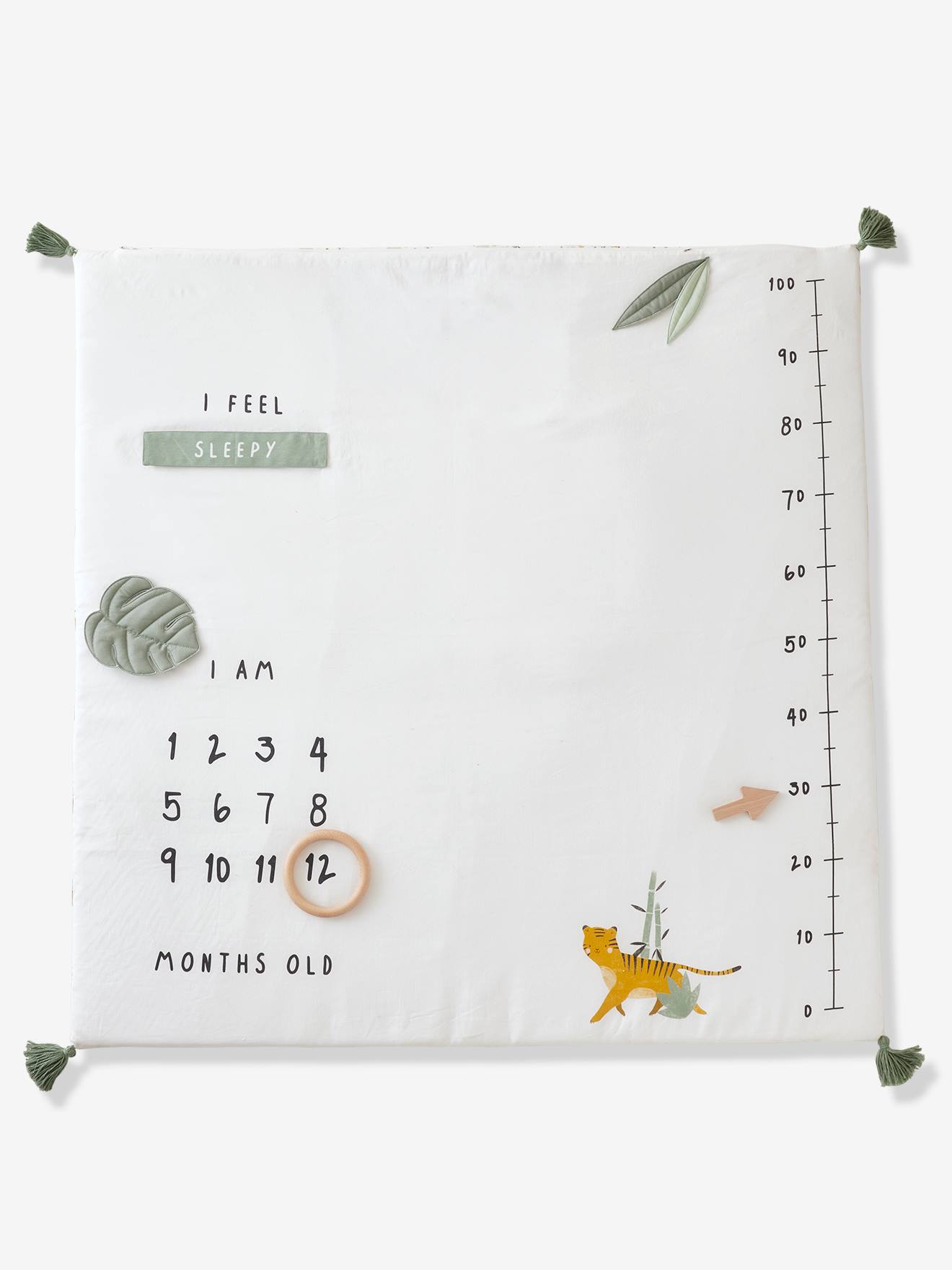 Tapis photo bébé personnalisable HANOÏ écru / multicolore