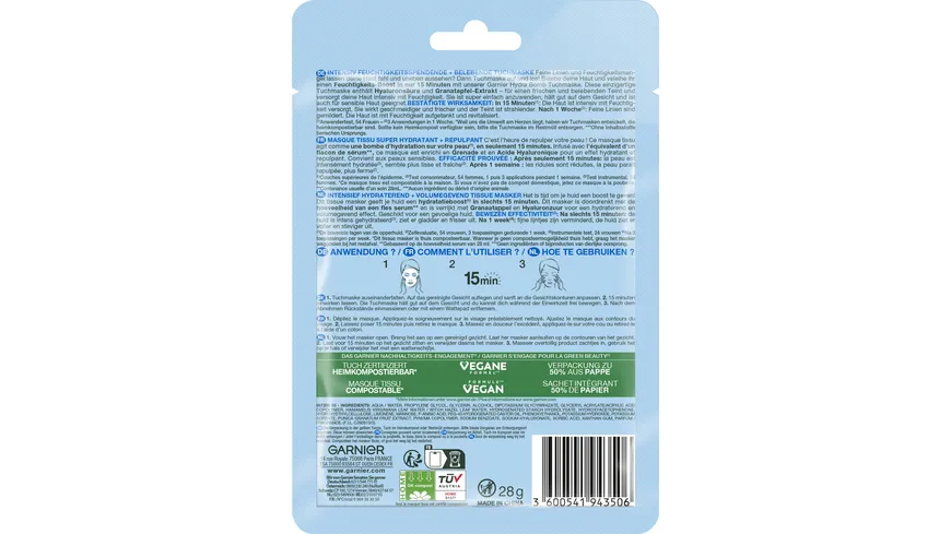 Garnier Hydra Bomb Tuchmaske Granatapfel