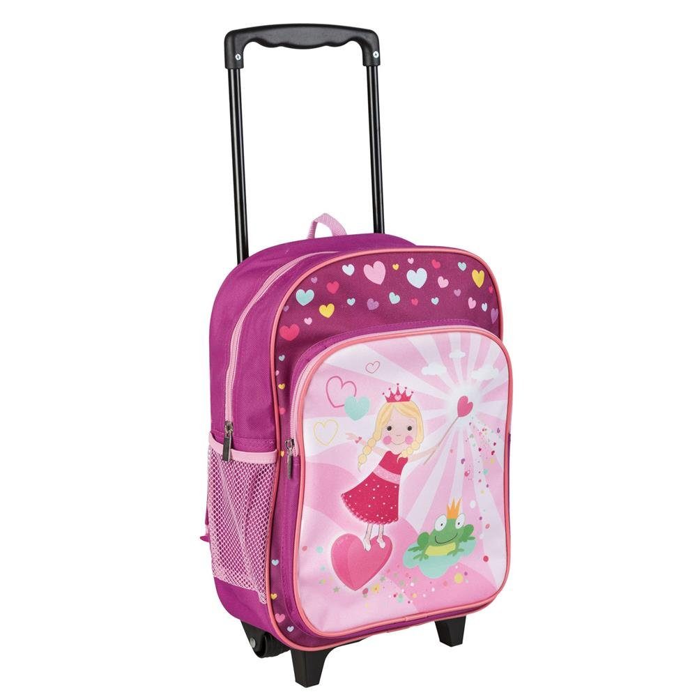Idena Kinderrucksack 22047, 2 in 1 Kinder Rucksack Trolley Prinzessin Handgepäckskoffer rosa