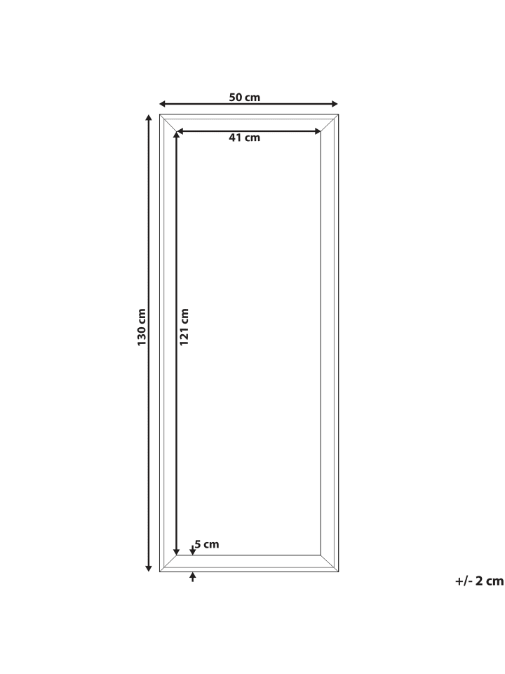 Beliani Wandspiegel BENON in Weiß/Grau - (W) 50 x (H) 130 x (L) 3 cm günstig kaufen onesize