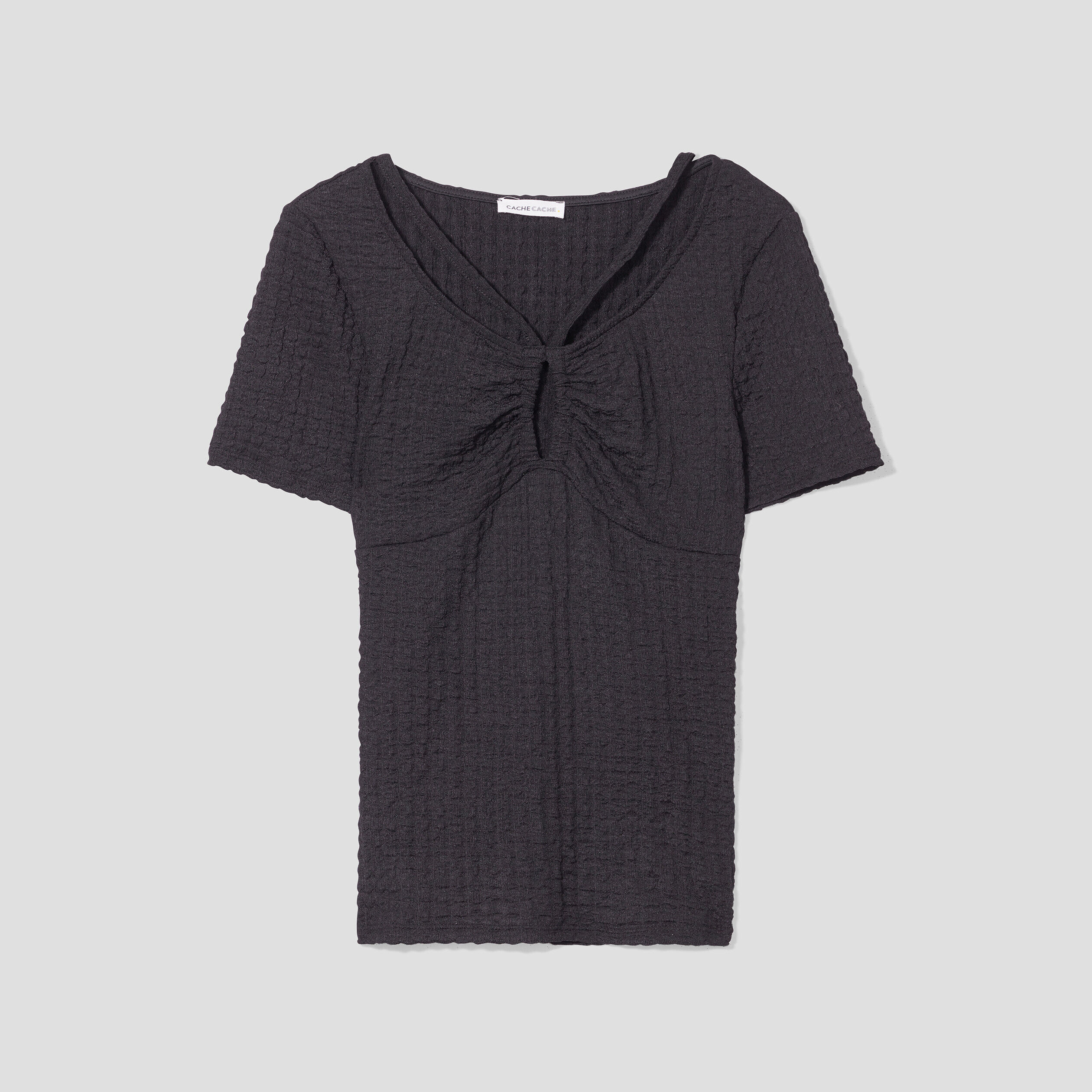 T-shirt manches courtes noir femme | Cache Cache
