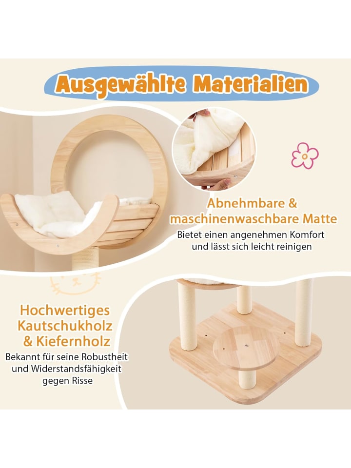 COSTWAY Kratzbaum Holz 146cm in Beige günstig kaufen onesize