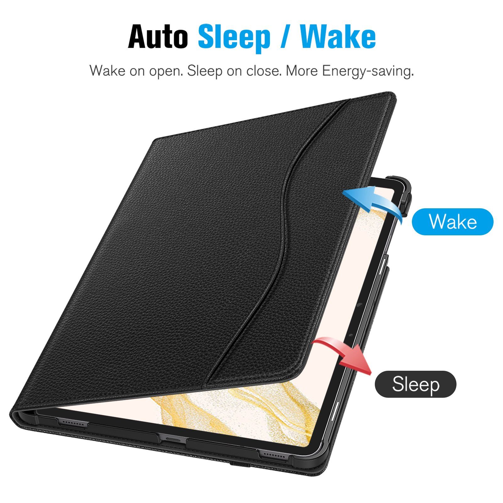 Fintie Tablet-Hülle Hülle für Samsung Galaxy Tab S8 Plus 2022/S7 FE 2021/S7 Plus 2020 12.4 Zoll, Multi-Winkel Folio Schutzhülle mit S Pen Halter Dokumentschlitze und Auto Schlaf/Wach Funktion