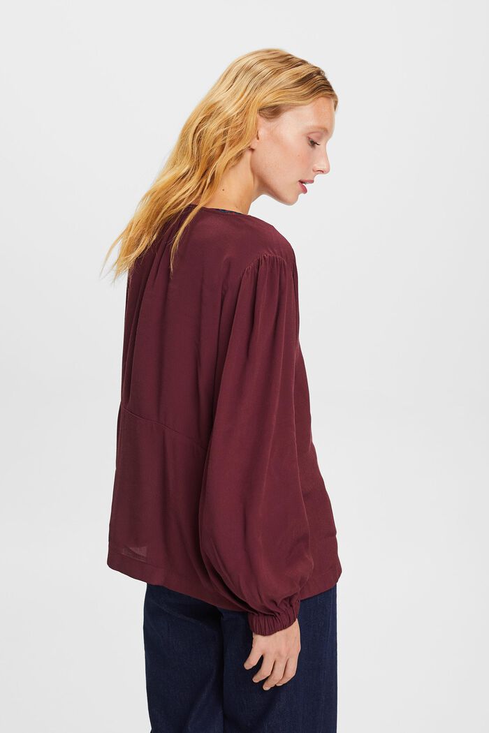Chiffonbluse mit V-Ausschnitt