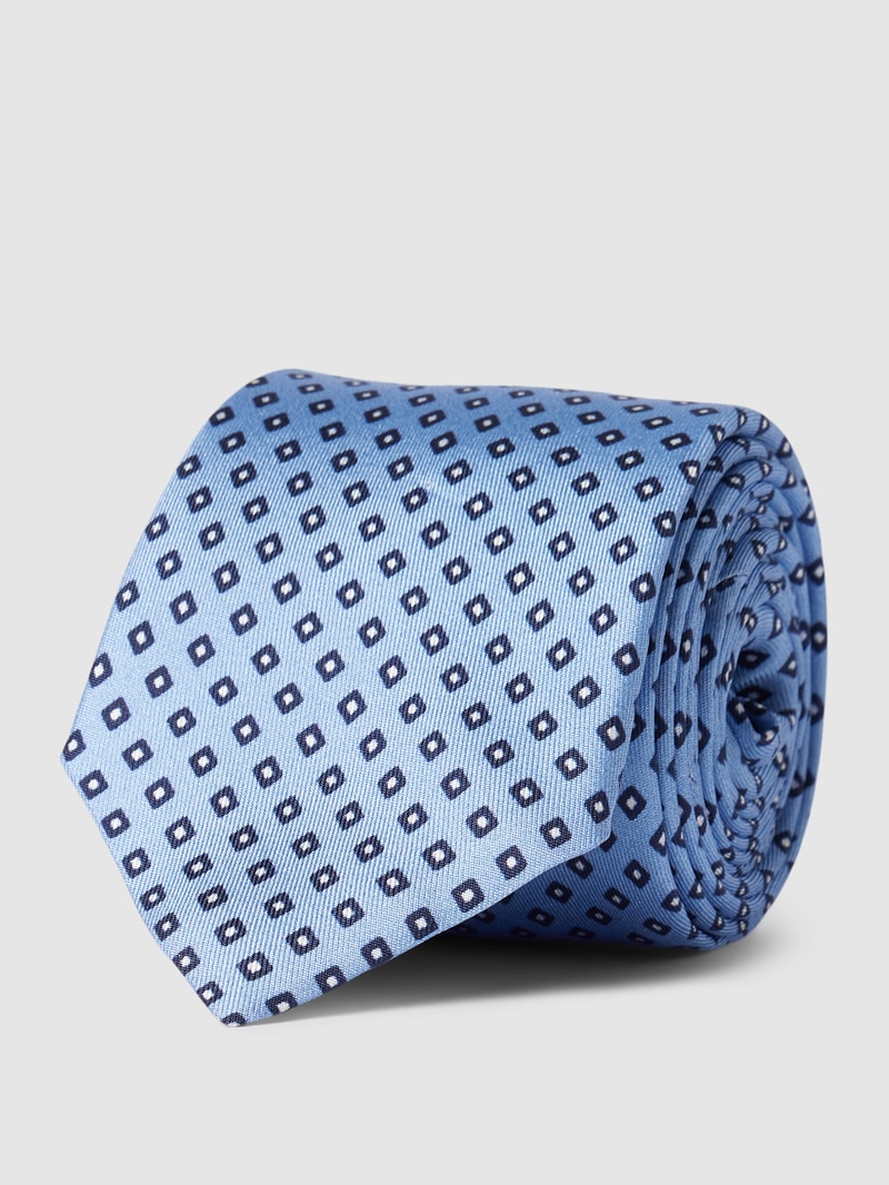 Krawatte mit Allover-Muster Modell 'Bi-Colour' in bleu