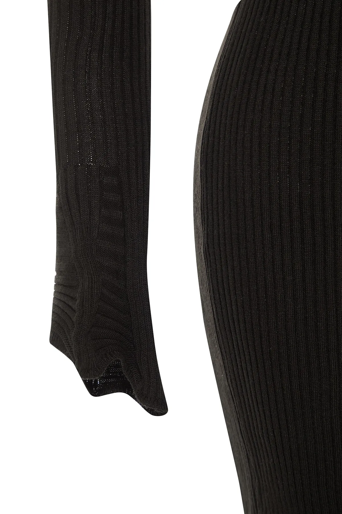 Trendyol Collection  Schwarzes schwarzes tailliertes Mini-Strick-Basic-Kleid TWOAW23EL01415 Kleid TWOAW23EL01415