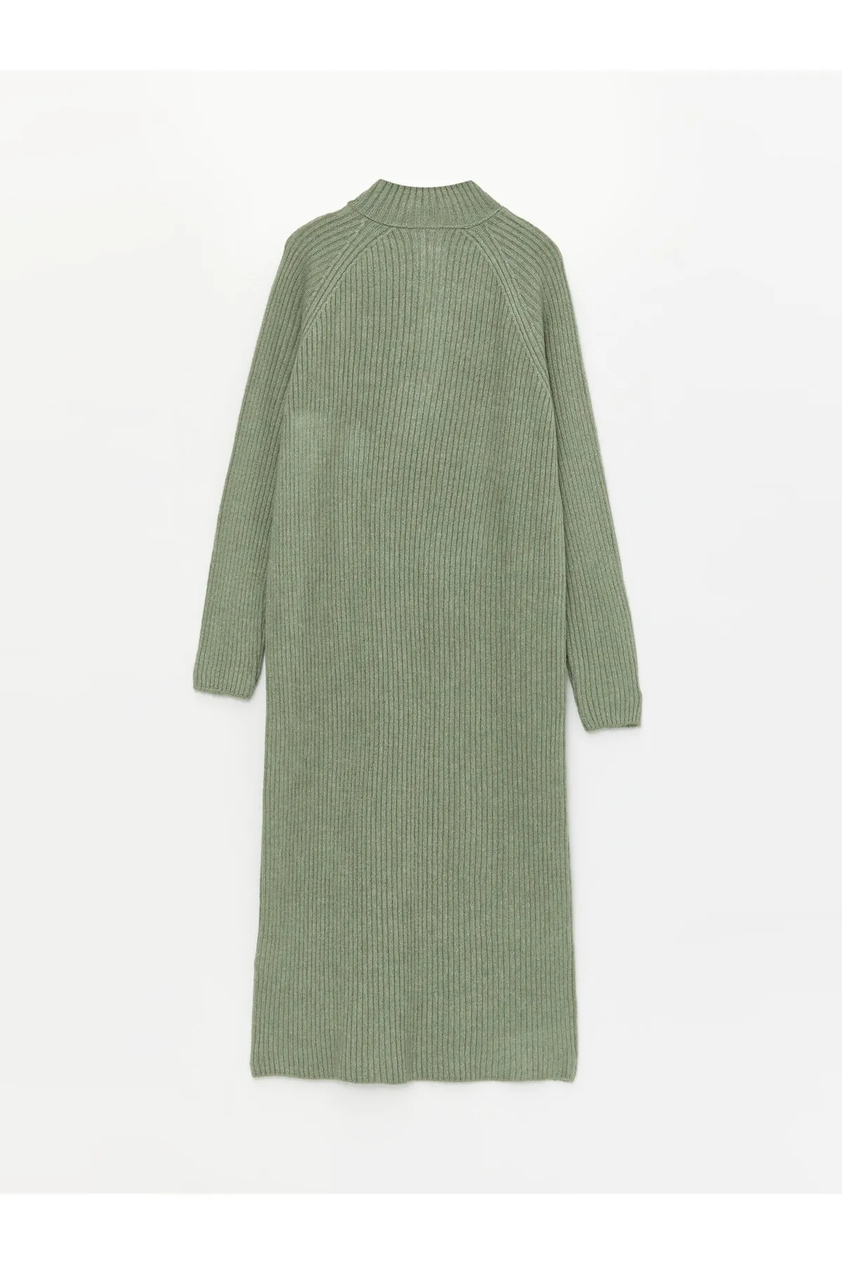 LC Waikiki  Einfarbiges, langärmliges Damen-Strickkleid mit hohem Kragen