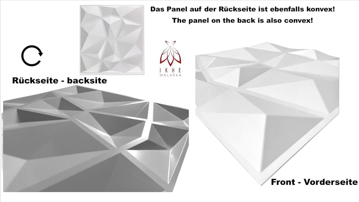IKHEMalarka 3D Wandpaneel Selbstklebend 3D Paneele, PVC Kunststoffpaneele, BxL: 50,00x50,00 cm, 0,25 qm, (1 Stück, 0,25 m) Wandpaneele Gaming Zimmer Wand Decke
