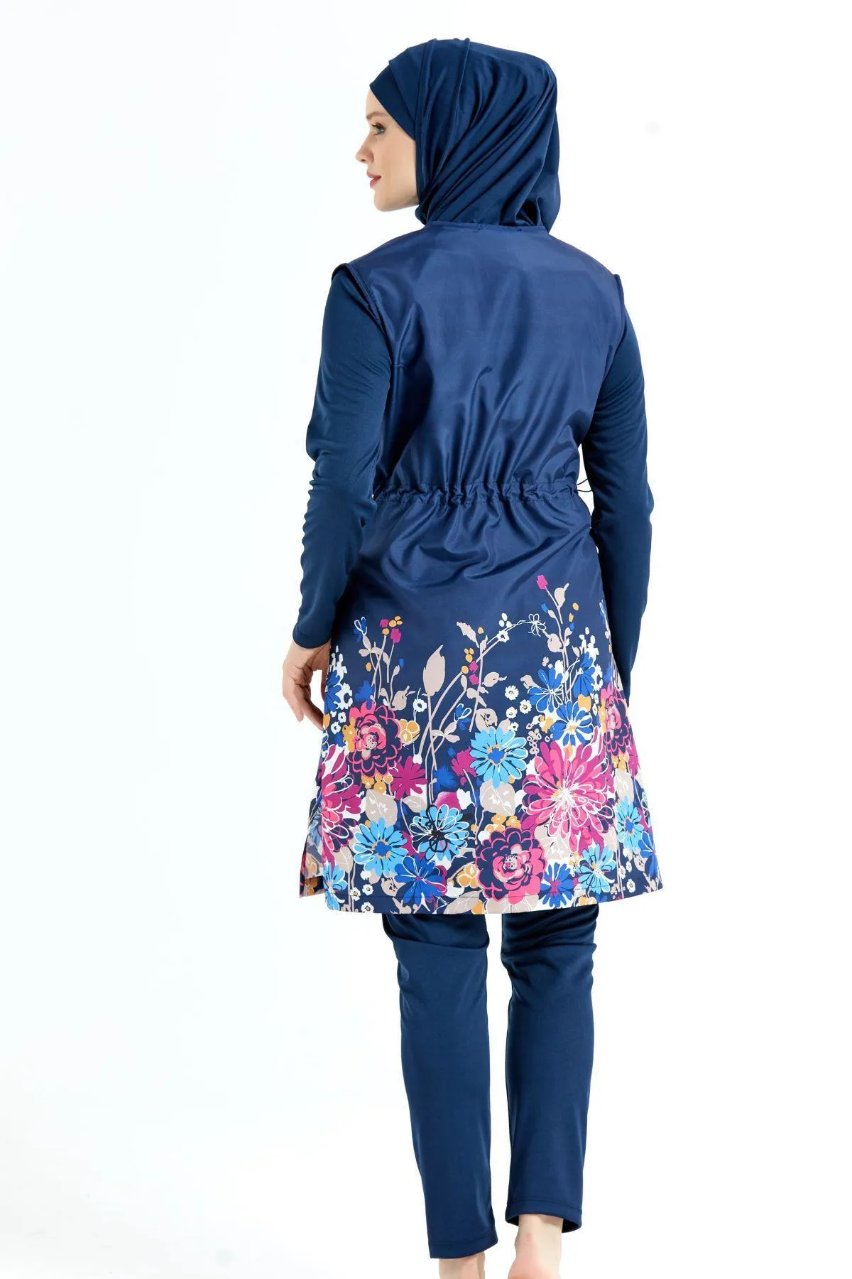 C&City  Vollständig bedeckter 4-teiliger Hijab-Badeanzug C11103 Marineblau