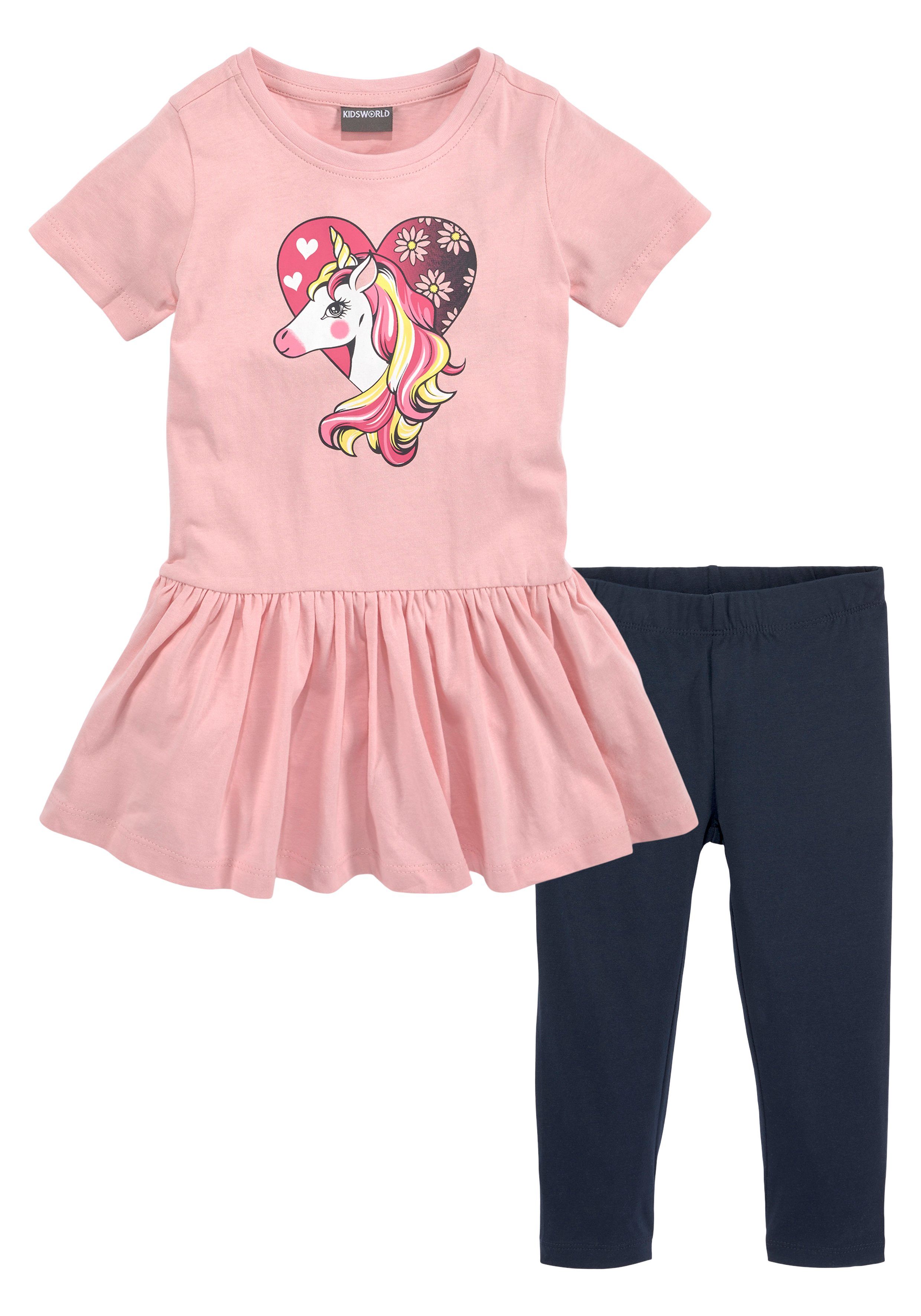 KIDSWORLD Longshirt & Leggings Einhorn (Set, 2-tlg) süßes Outfit