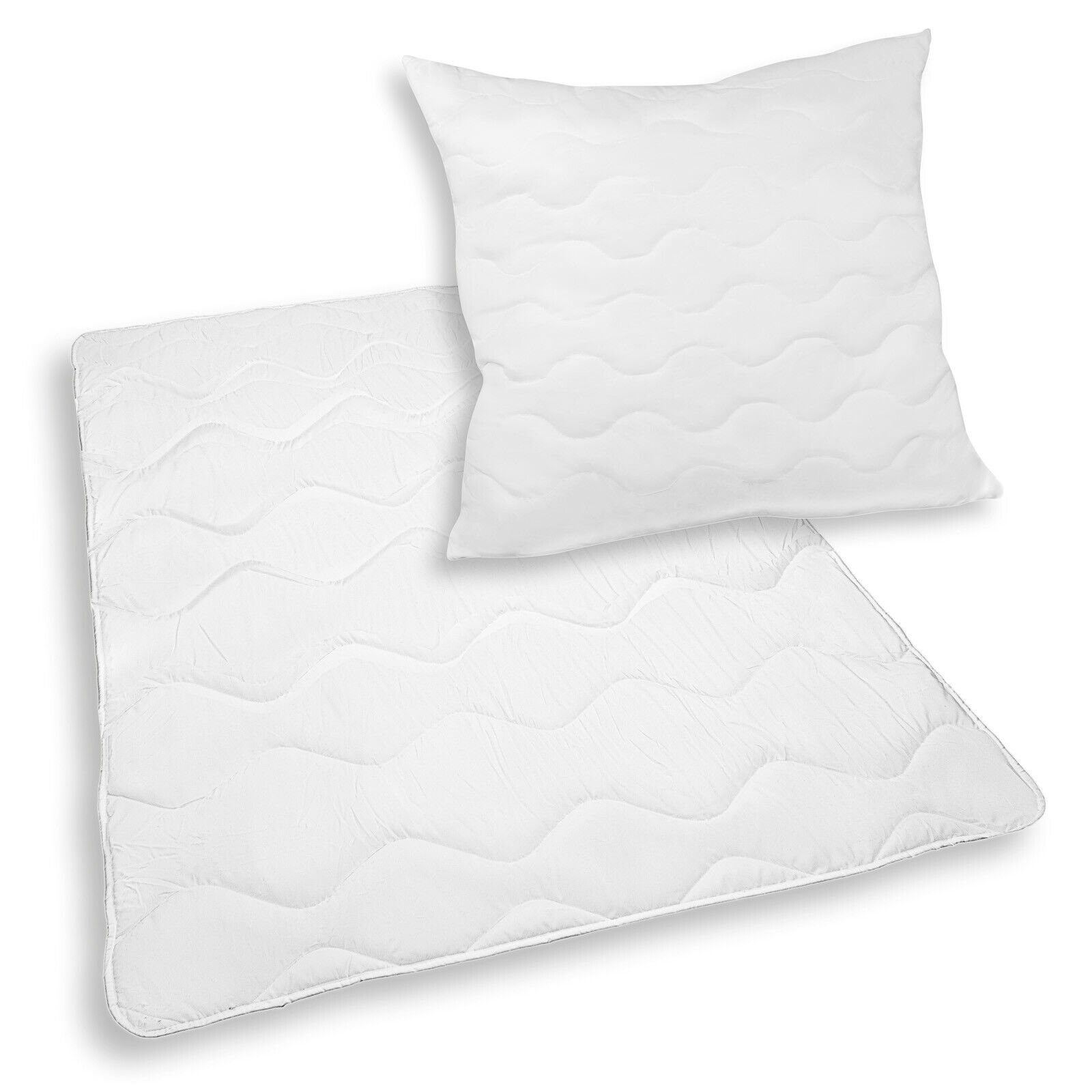 Bettdecke + Kopfkissen, Bettenset DreamScience Comfort Bettdecken Set 135x200 2teilig, NYVI, Füllung: Polyester, Bezug: Polyester Mikrofaser, Ganzjahres Bettdecke Steppdecke Kopfkissen Kissen Set 2 teilig Winter