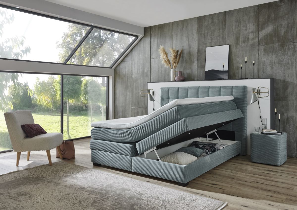 Oschmann Boxspringbett 21088 Blau 180 x 200 cm