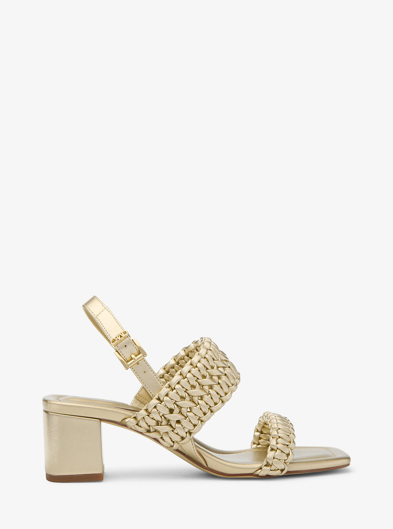 Audrina Metallic Woven Block Heel Sandal - BLEKSGULL