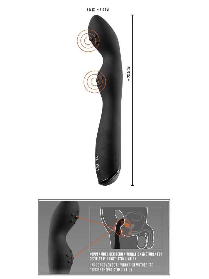 Rebel Analvibrator P-Spot Vibrator in schwarz günstig kaufen 23,5