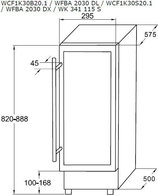 Amica Weinkühlschrank WK 341 115 S, für 20 Standardflaschen á 0,75l,Standkühlschrank