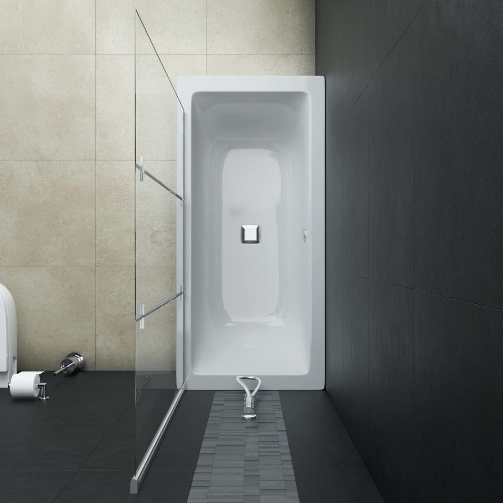 DOTMALL Badewannenfaltwand Einscheibensicherheitsglas, (3 tlg), Spritzschutzwand für Badewanne