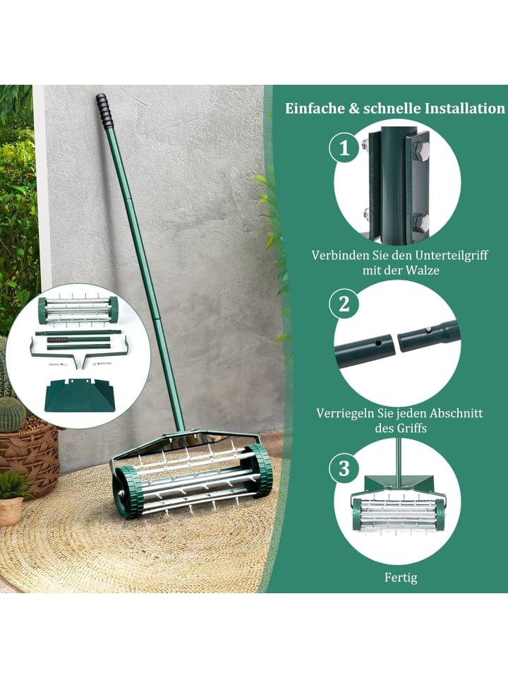 COSTWAY Rasenlüfter Walze in Grün günstig kaufen onesize