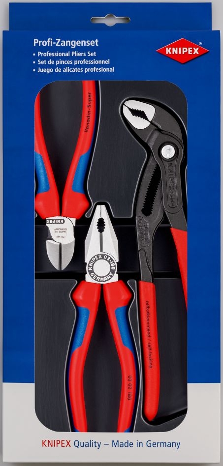 Knipex 00 20 09 V01 Set bestseller (Clește combinat, Clește pentru pompe de apă, Clește cu tăiere laterală)