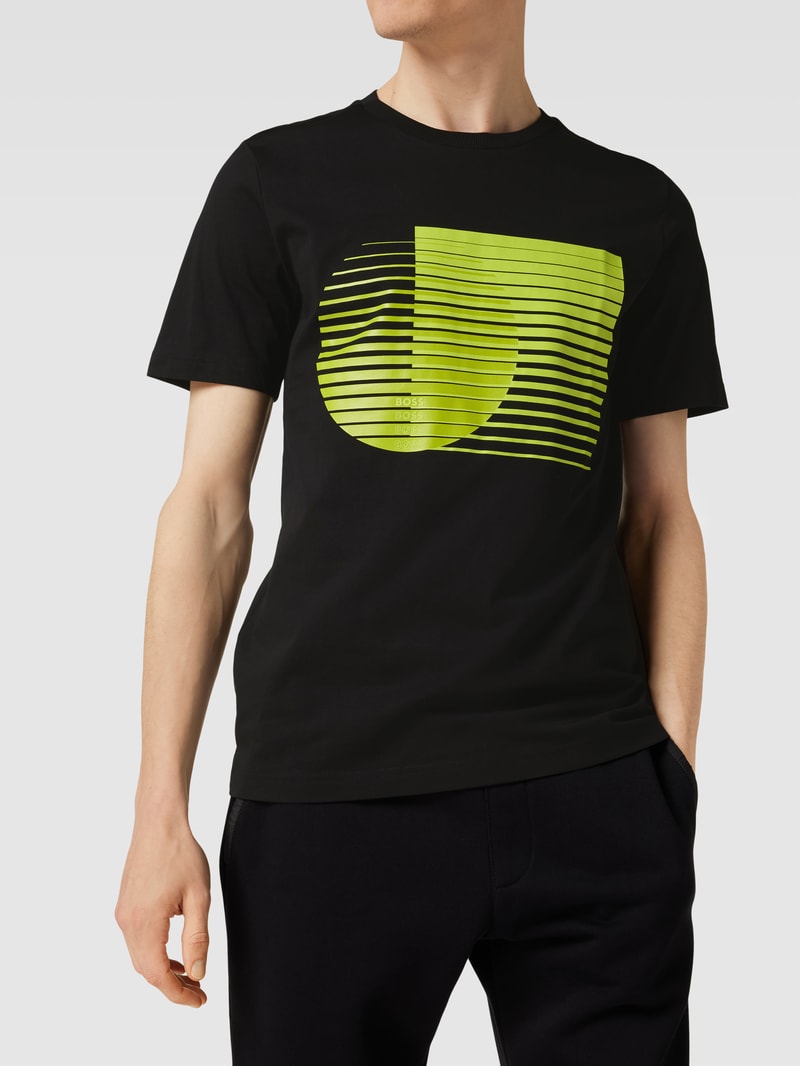 T-Shirt mit Logo-Print in schwarz