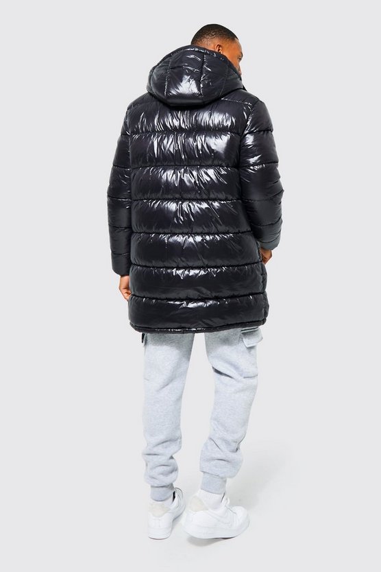 Hochglänzender Parka mit Kapuze