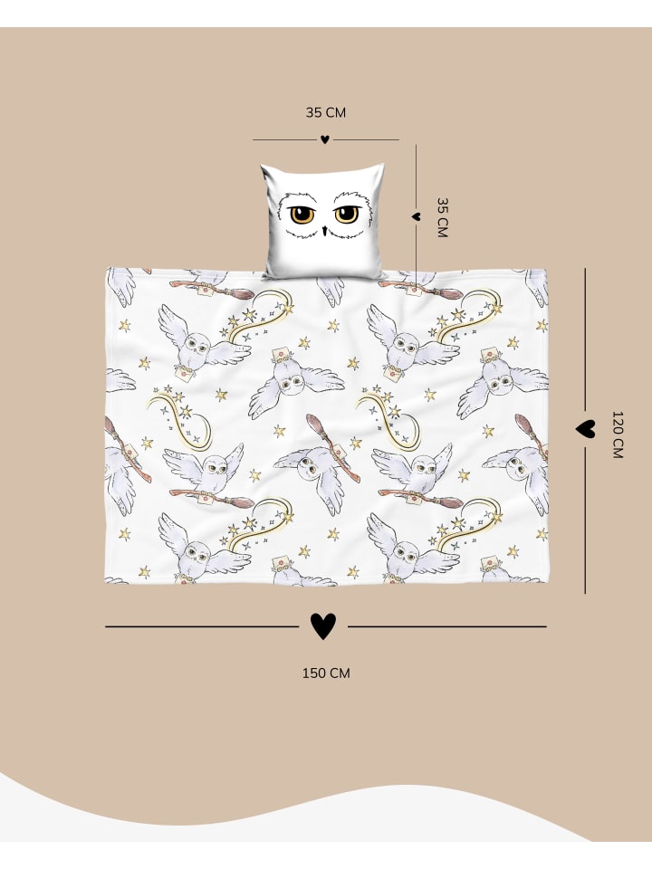 Harry Potter Kuscheldecke / 2-in-1 Set, Kissenbezug und Flauschdecke 