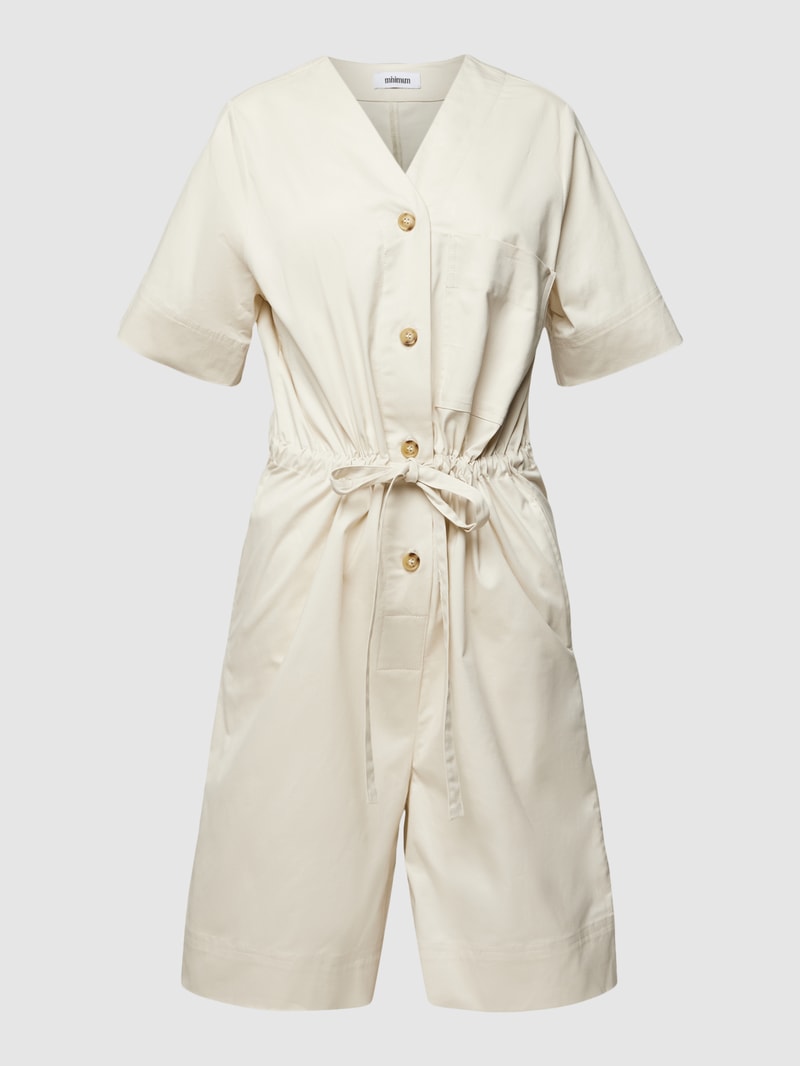 Jumpsuit mit Bindegürtel Modell 'FININA' in offwhite