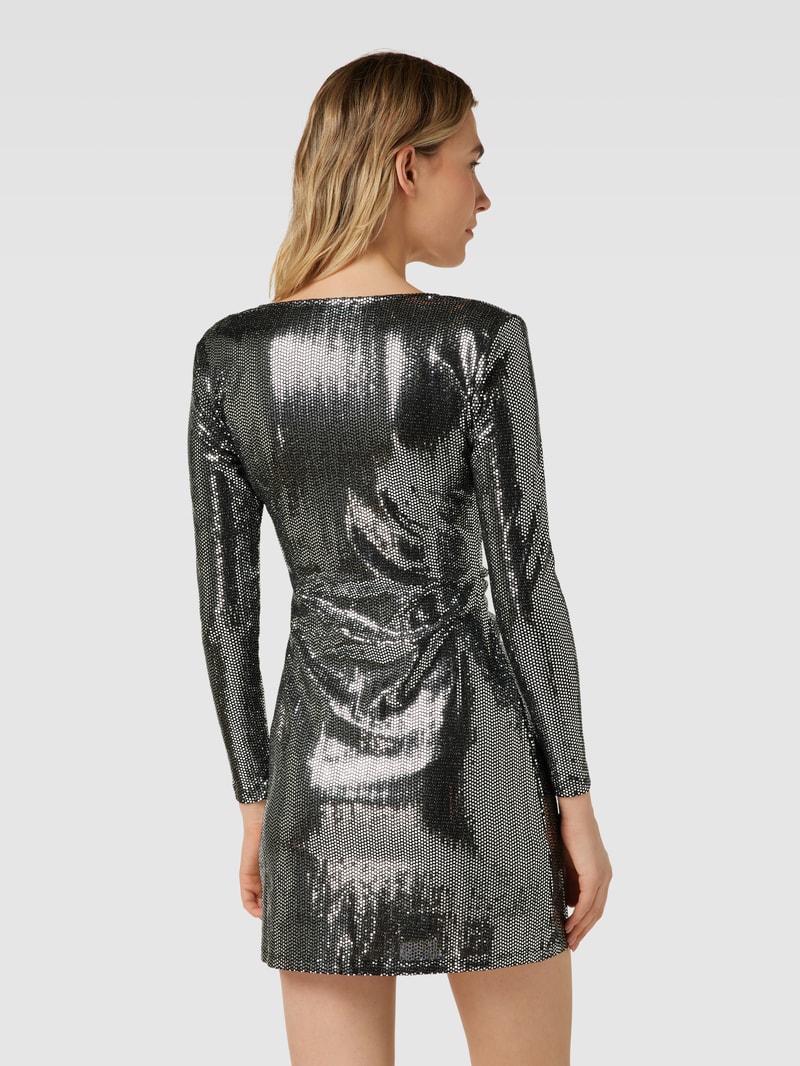 Minikleid mit Allover-Paillettenbesatz Modell 'XVANE' in silber