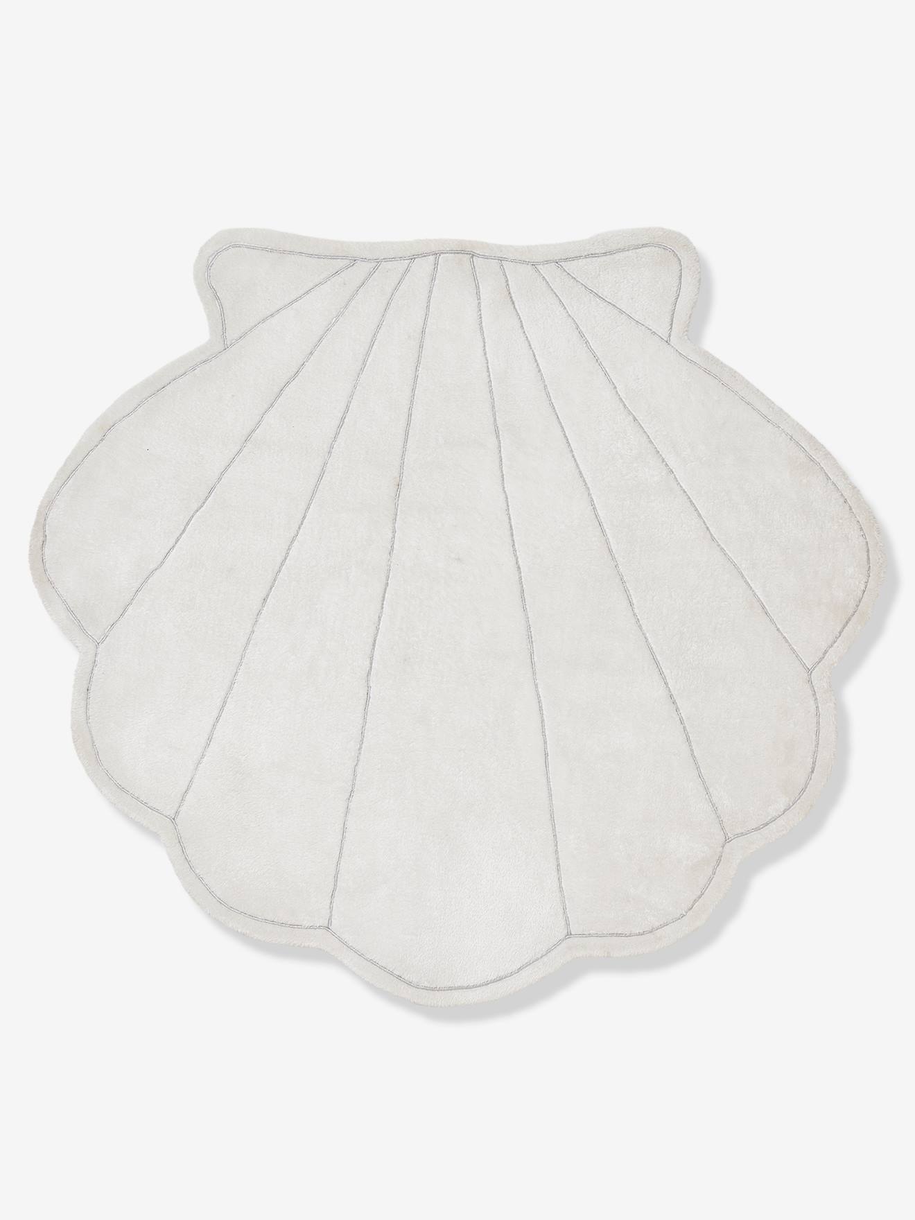 Tapis XL fourrure coquillage SOUS L'OCÉAN ecru
