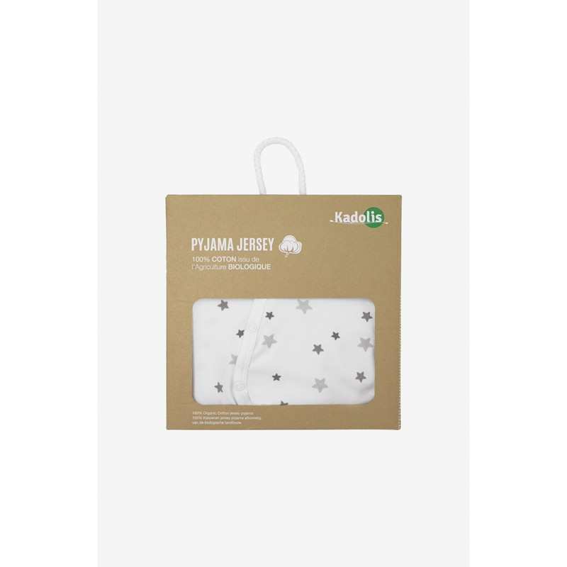 Pyjama bébé été Jersey Coton Bio motifs étoiles grises
