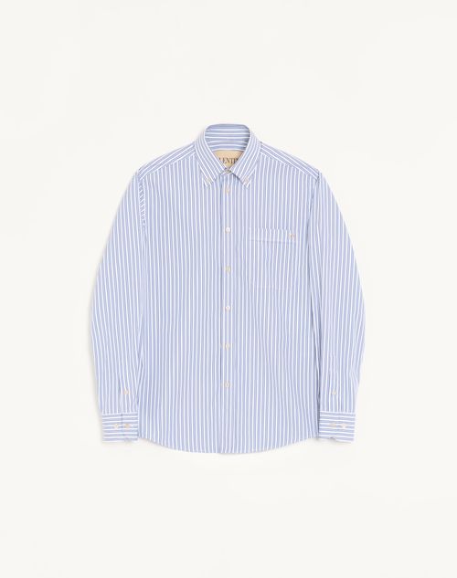 Camisa Valentino de algodão popeline com listras douradas