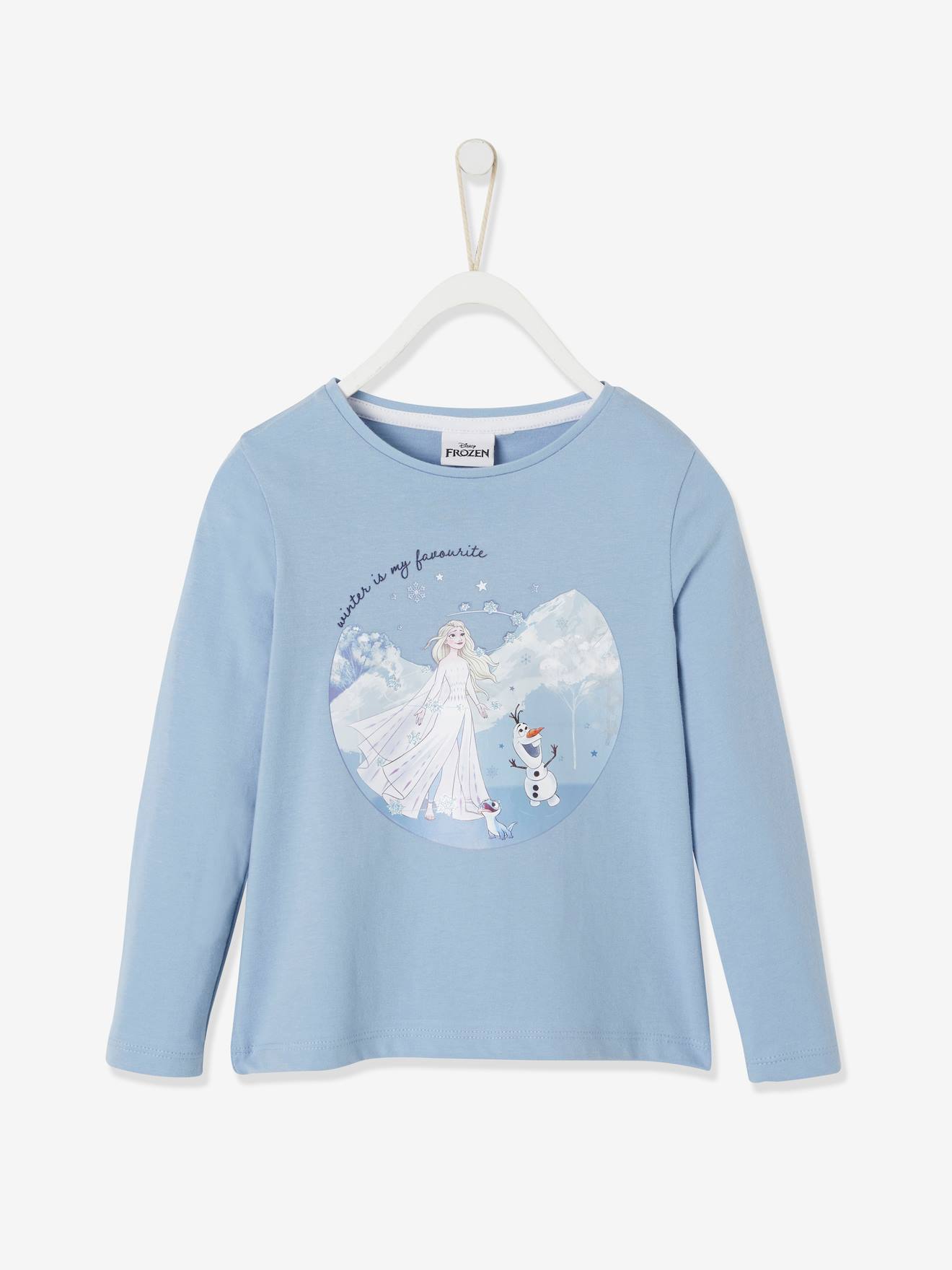 Frozen Kinder Shirt mit Elsa und Olaf Disney DIE EISKÖNIGIN 2 - hellblau
