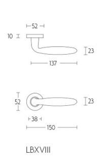 Formani 1501D361IMXX0 BASICS LB18H λαβή πόρτας με ελατήρια σε ροζέτα PVD ματ χρυσό