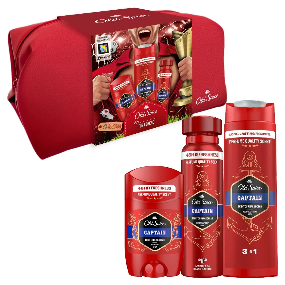 Old Spice Fodboldspillersæt til mænd: 2 x deodorant + showergel