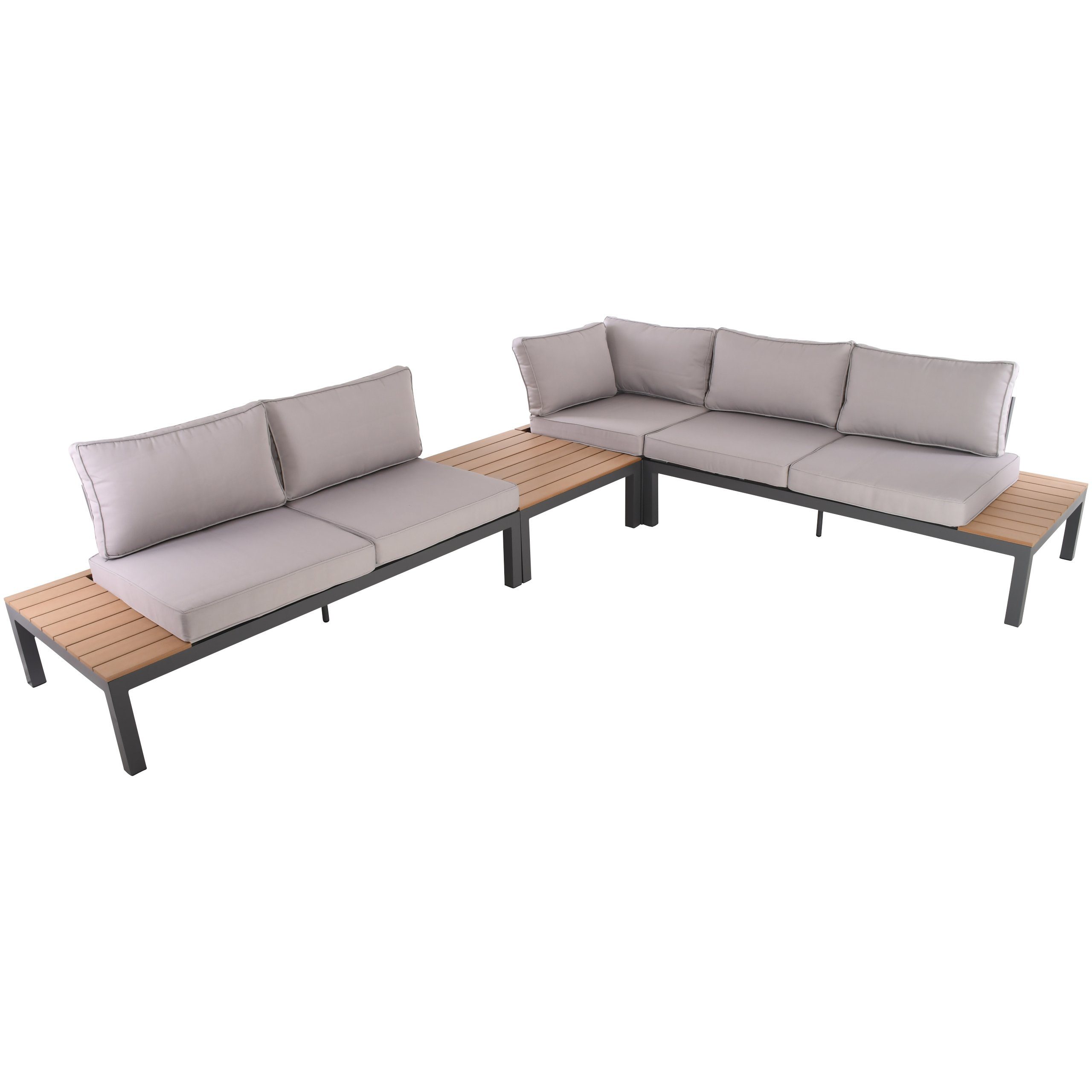 Raburg Loungeset XXL Gartenlounge SUNDAY, verschiedene Ausführungen, (Set, Essgruppe 4-tlg., 3 Sofaelemente & 1 Tisch), variabel & flexibel, bis 5 Personen