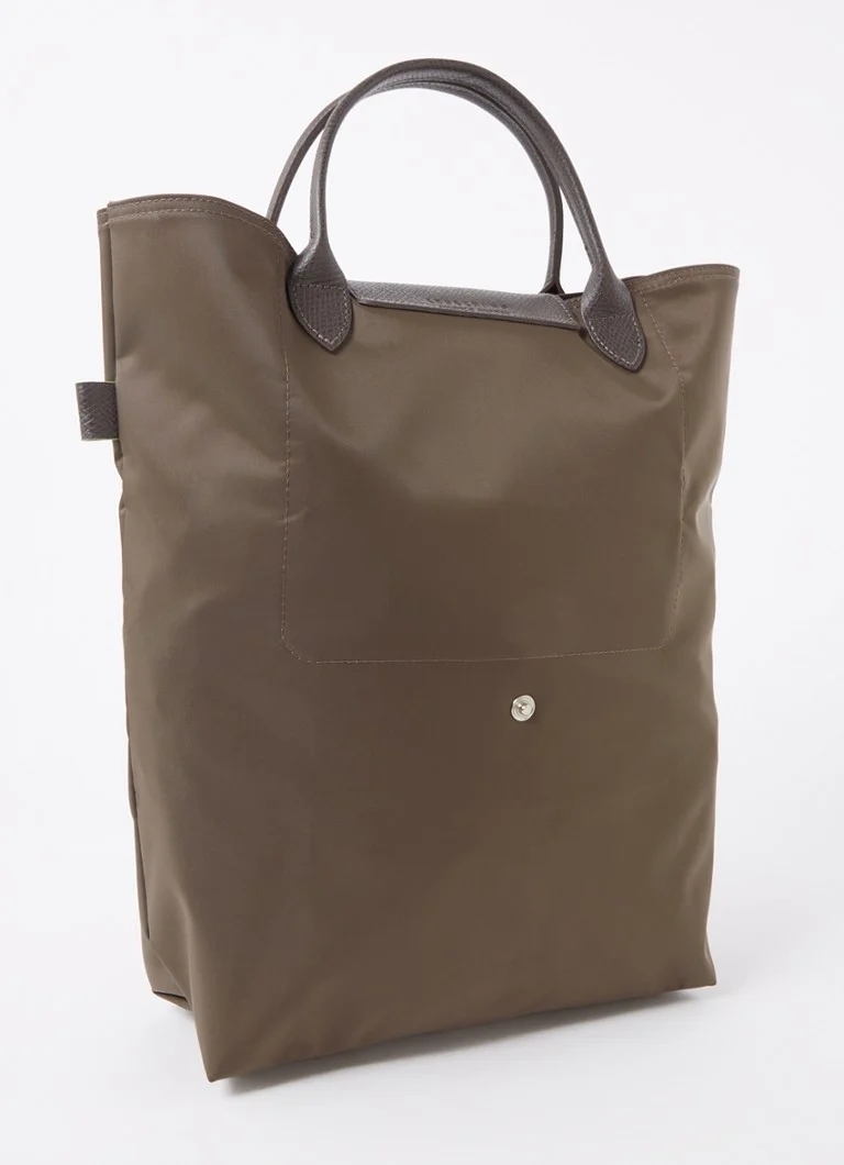 Longchamp Le Pliage Green handbag M with leather details