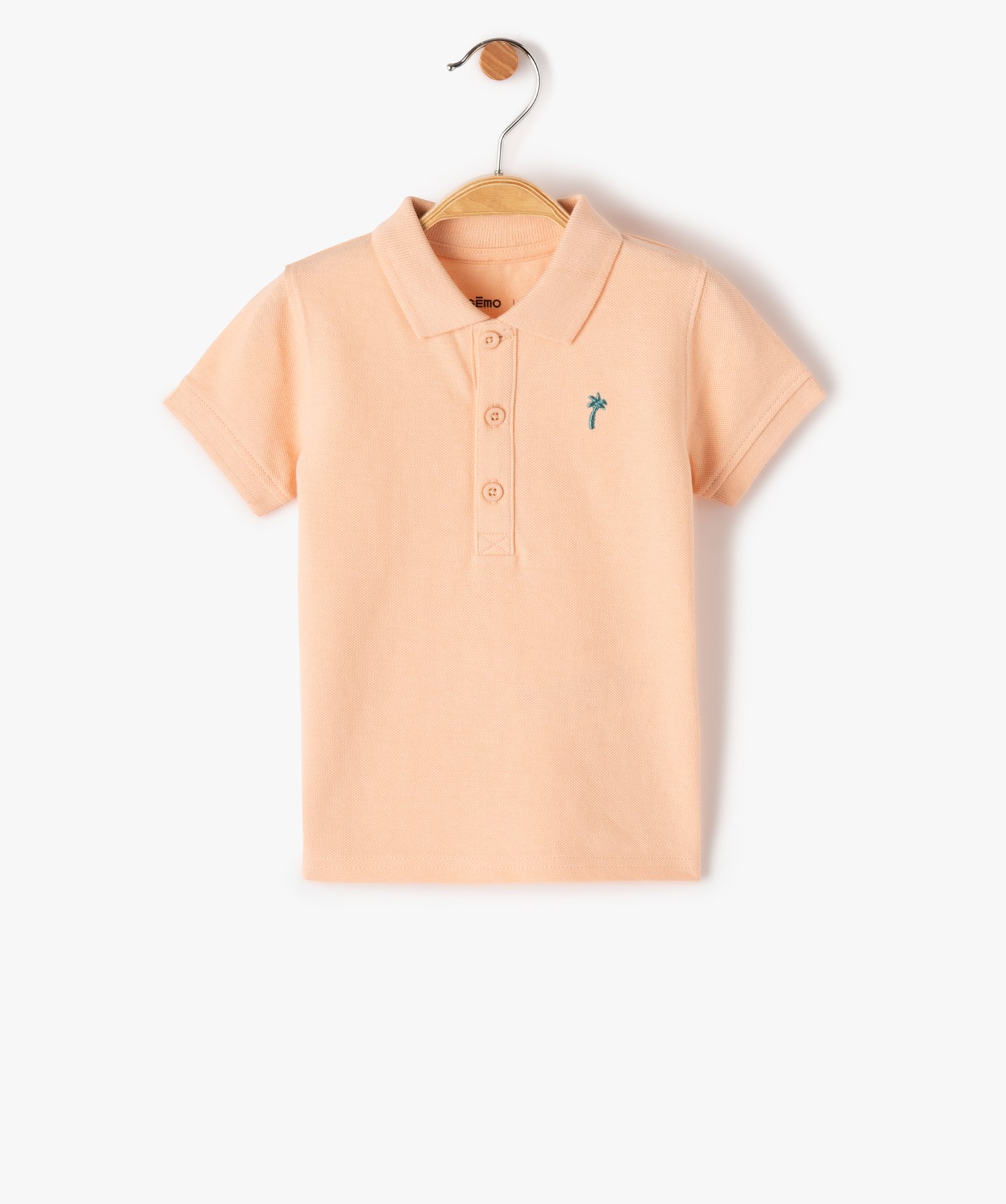 Polo bébé Garçon en maille piquée avec palmier brodé orange | GEMO