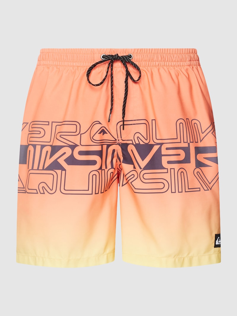 Badehose mit Label-Print in apricot