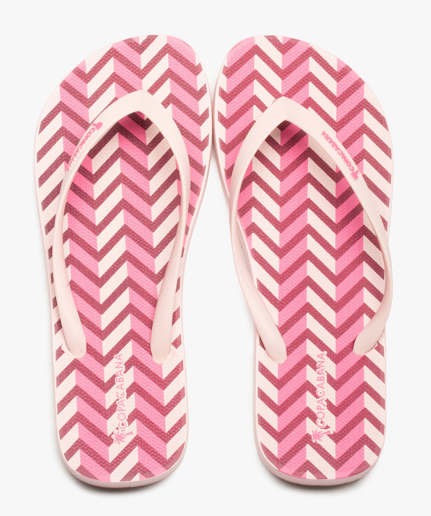 Tongs femme à motifs graphiques - Copacabana rose | GEMO