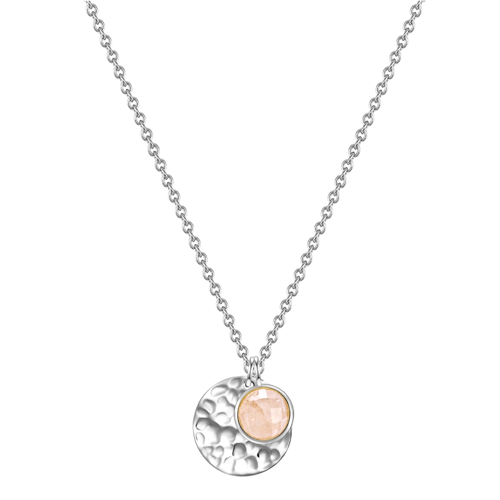 Glanzstücke München Collier en argent Cercle Argent sterling Quartz rose en Argent collier