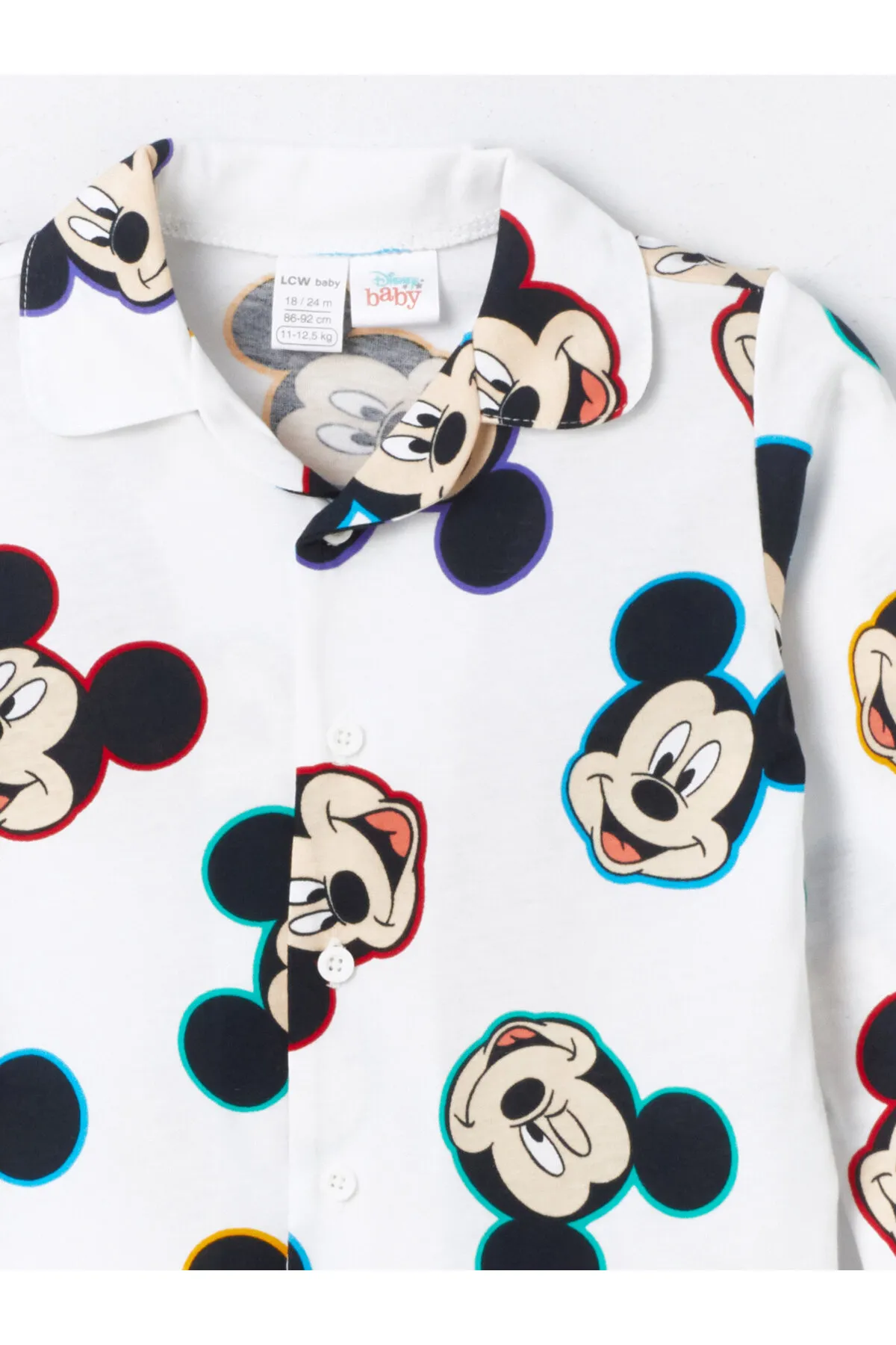 LC Waikiki  Pyjama-Set für Jungen mit langärmeligem Hemdkragen und Mickey-Mouse-Aufdruck