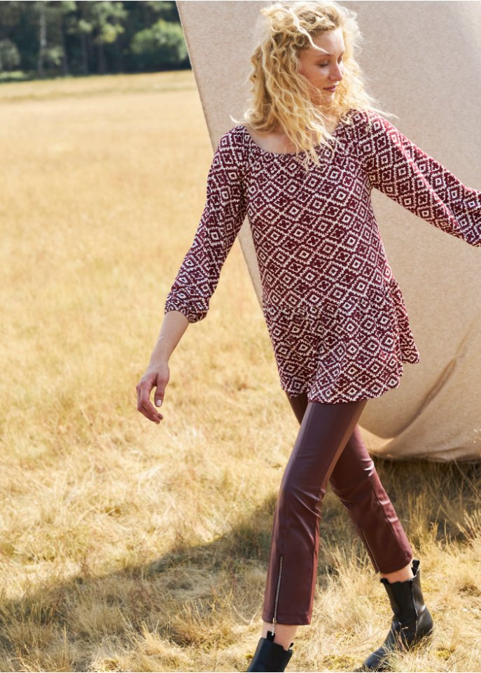 Longshirt mit weitem Ausschnitt