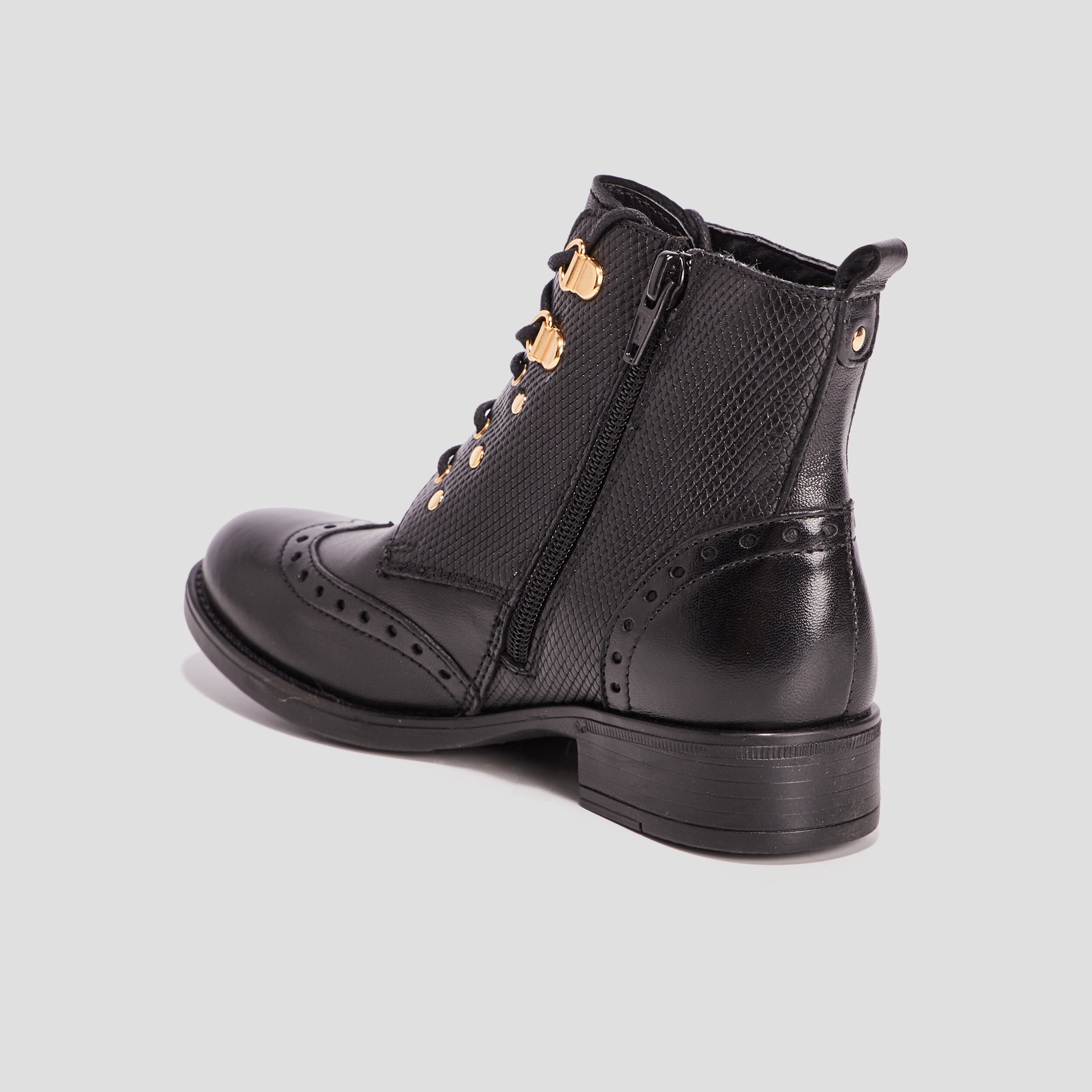 Bottines en cuir noir fille | La Halle
