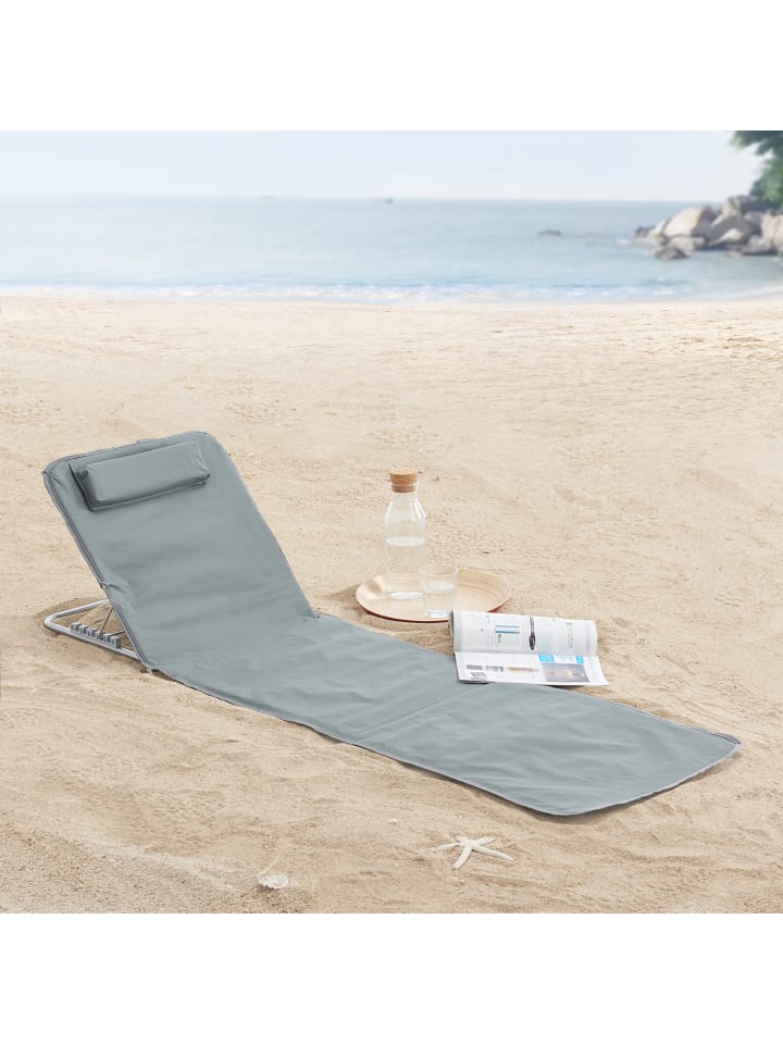 en.casa Strandmatte Cellorigo in Grau (L)160cm (B)49cm günstig kaufen onesize