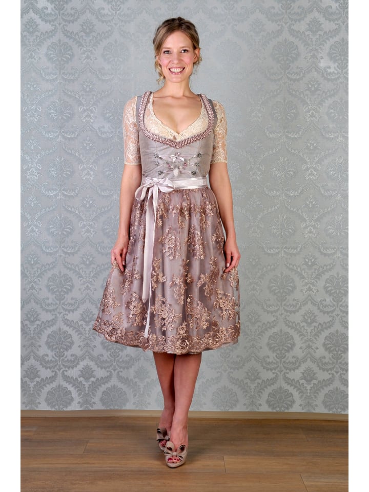 Edelnice Midi Dirndl 2-teilig Ophelia in hellblau-grau günstig kaufen